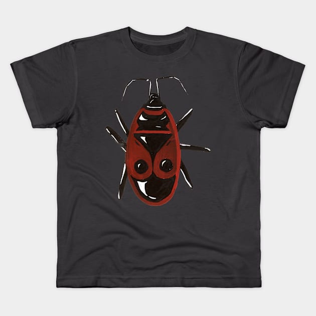 Eye shaped red bug, transparent background Kids T-Shirt by diplikaya